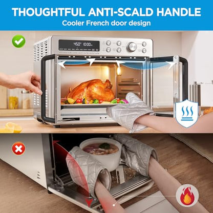 Midea Flexify French Door Toaster Oven Air Fryer Combo, 26.4 Qt, Extra Large Air Fryer Countertop Oven 10-in-1 Combo