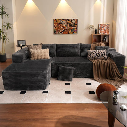 Ovios 104 In. Cloud Sectional Couch With L-Shape Chaise, Modern Modular Sofa With Deep Seat, Upholstered Couches For Living Room Bedroom