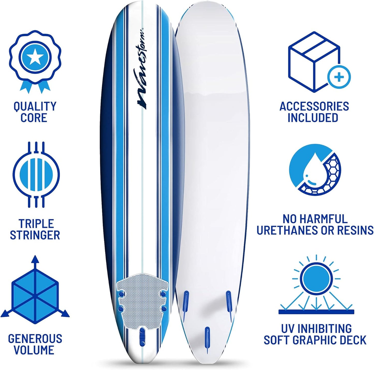 Wavestorm 8 Ft. Classic Longboard