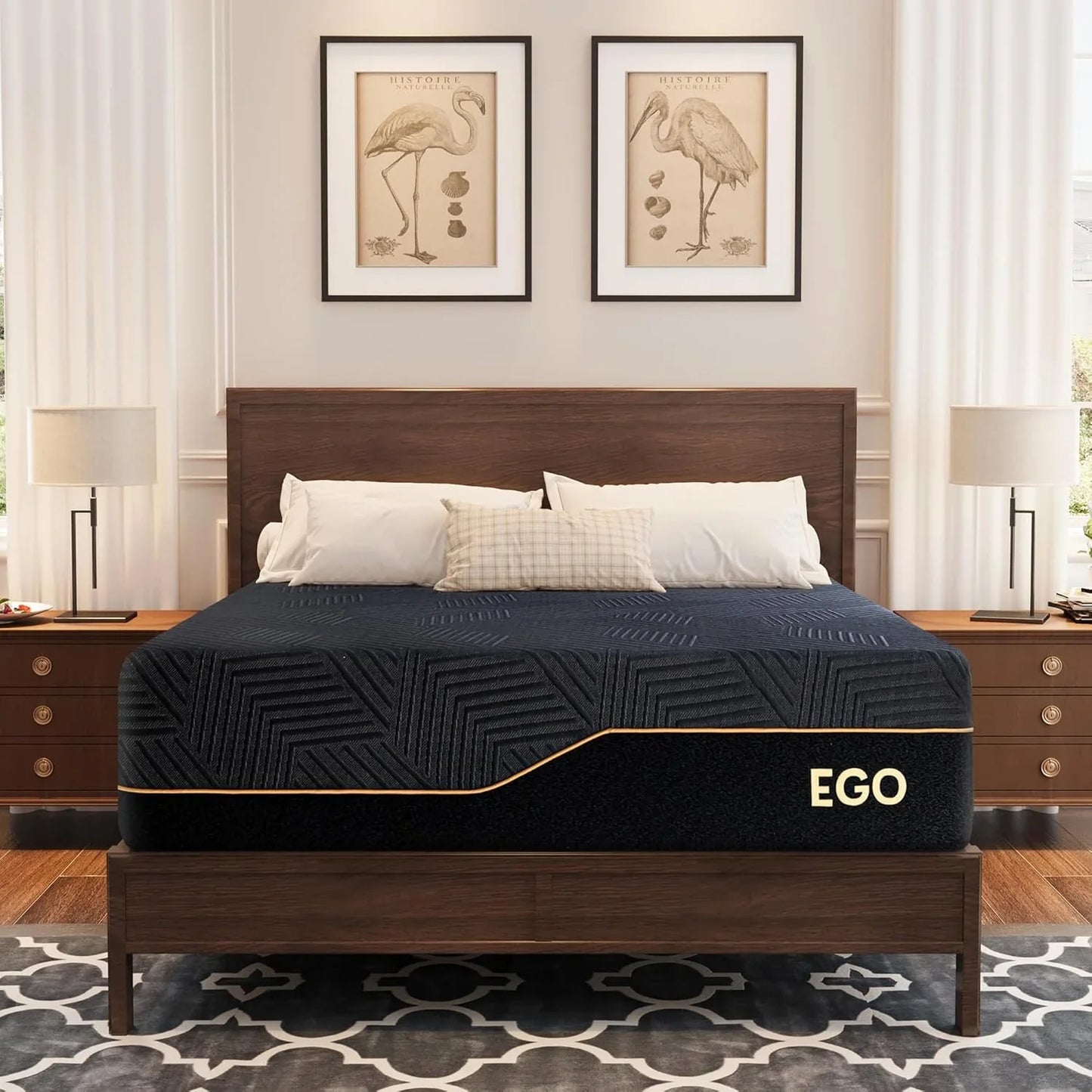 Mlily Egohome 14 In. Queen Memory Foam Mattress For Back Pain, Cooling Copper Gel Bed In A Box, Foam Made In Usa, CertiPUR-US Certified