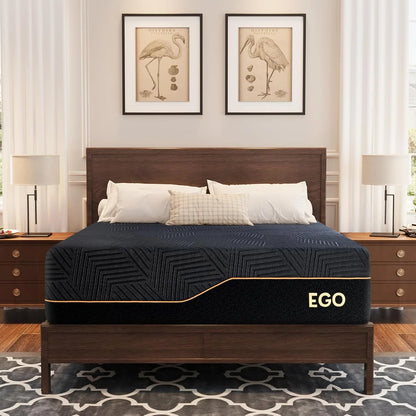 Mlily Egohome 14 In. Queen Memory Foam Mattress For Back Pain, Cooling Copper Gel Bed In A Box, Foam Made In Usa, CertiPUR-US Certified