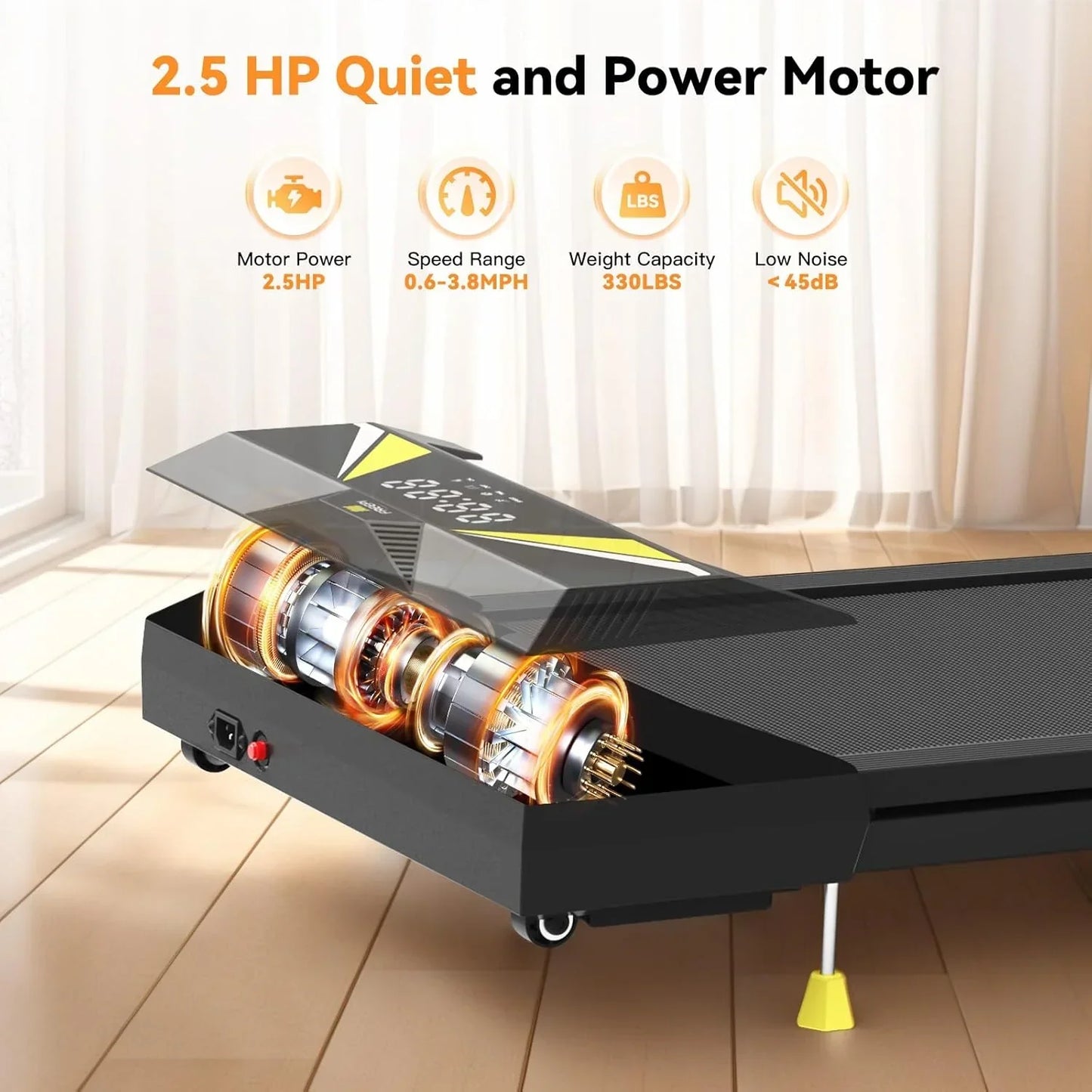 Walking Vibration Pad With App, 3-in-1 Under Desk Treadmill, 2.5HP Low Noise Walking Treadmill Pad With Remote Control