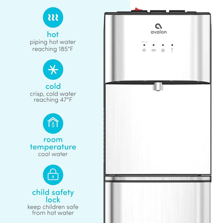 Limited Edition Self Cleaning Water Cooler Water Dispenser- 3 Temperature Settings- Hot, Cold And Room Water, Stainless Steel Construction