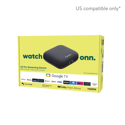 Onn. 4K Pro Streaming Device With Google TV, 4K UHD, Dolby Vision And Atmos, Hands Free Voice Control, Wi-Fi 6, Smart Hub