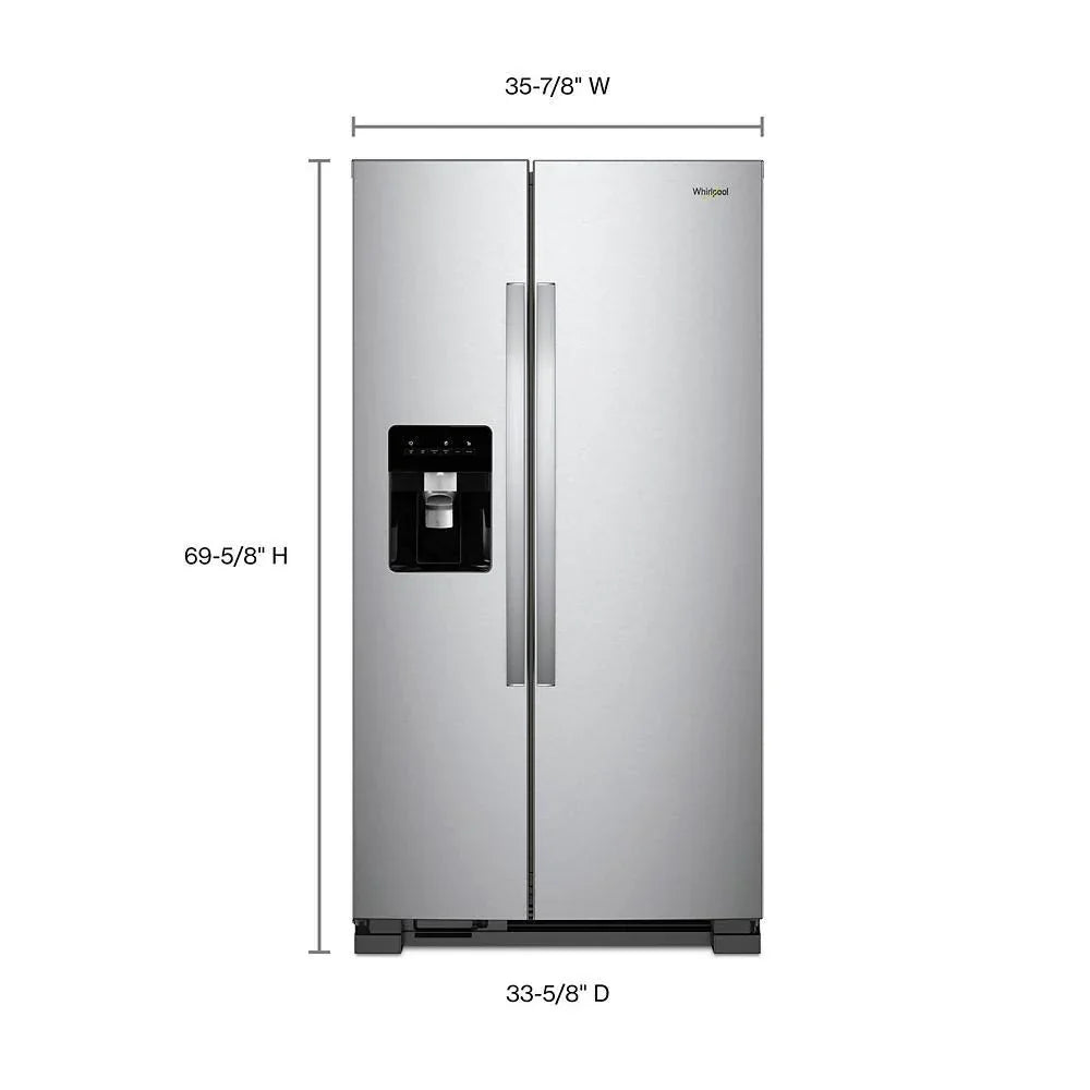 36-Inch Wide Side-by-Side Refrigerator- 24 Cu. Ft. Stainless Steel
