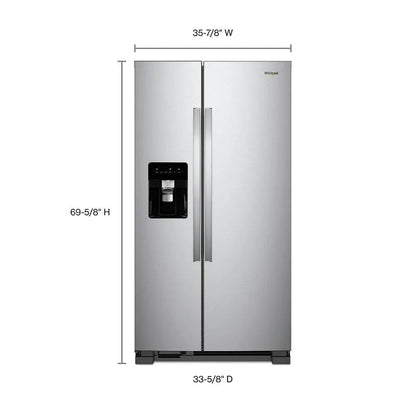 36-Inch Wide Side-by-Side Refrigerator- 24 Cu. Ft. Stainless Steel