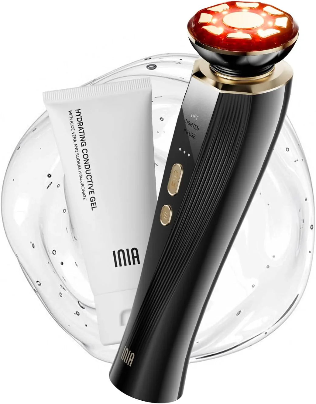 Inia 3-in-1 Red Light Therapy For Face And Neck Beauty Device For Puffiness And Skin Firming