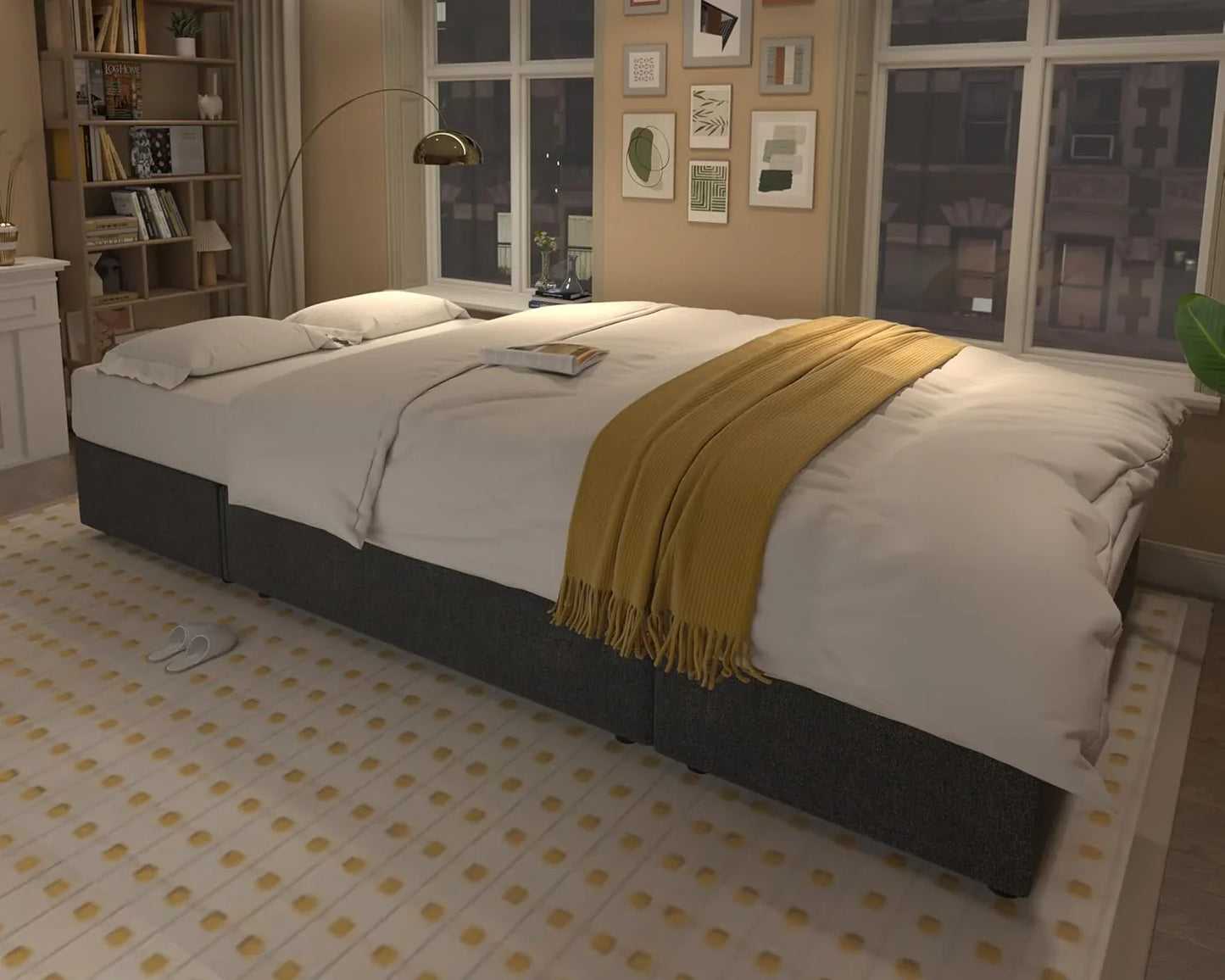 VanAcc Sofa Bed, Sleeper Sofa With Storage Chaise 2-in-1 Pull Out Couch Living Room