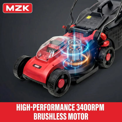 Mzk 20V 13 In. Electric Lawn Mower, Brushless Cordless Lawn Mower With 4-Position Height