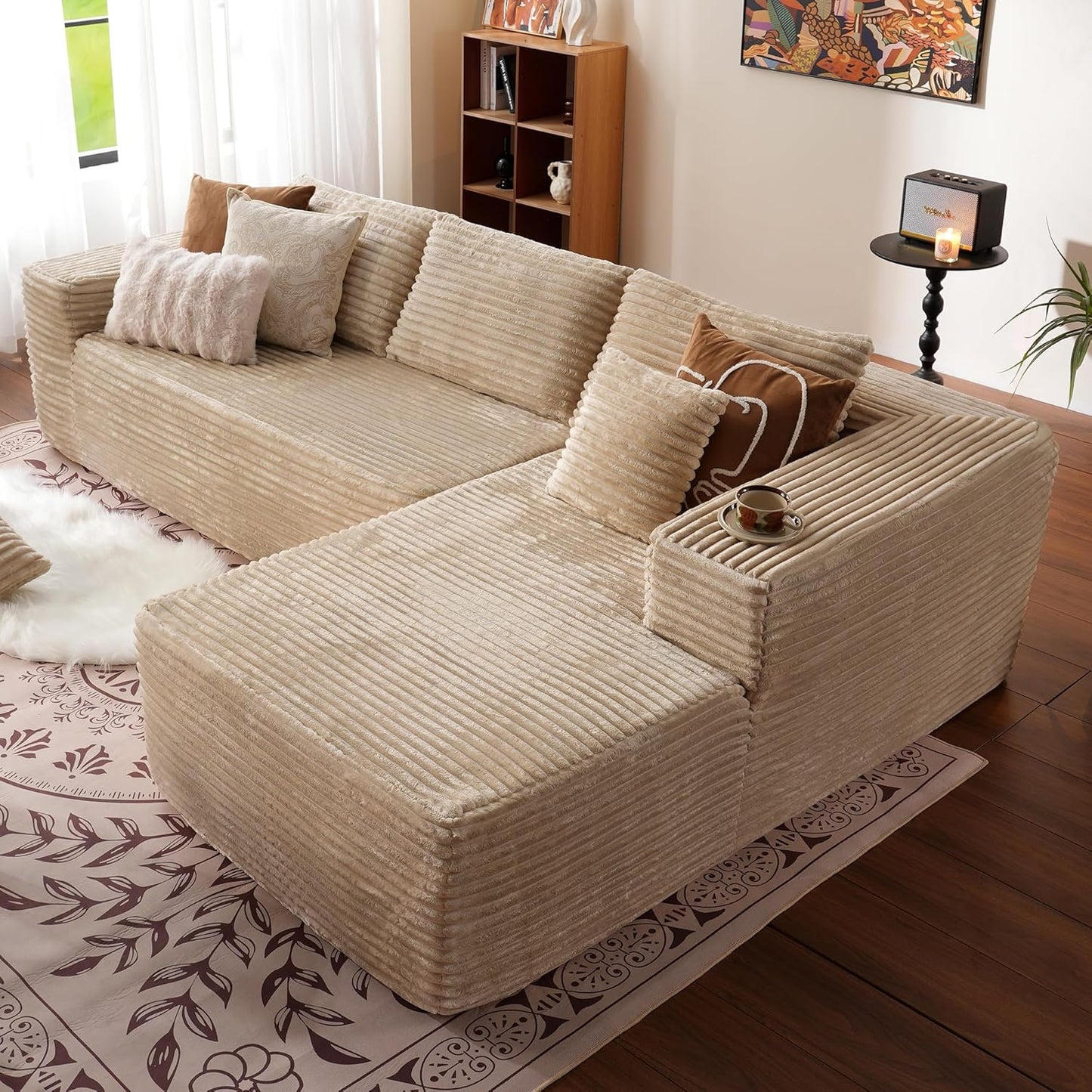 Ovios 104 In. Cloud Sectional Couch With L-Shape Chaise, Modern Modular Sofa With Deep Seat, Upholstered Couches For Living Room Bedroom