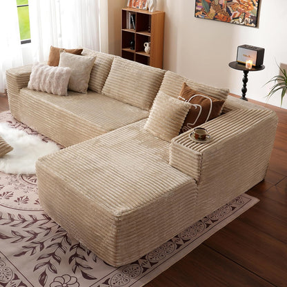 Ovios 104 In. Cloud Sectional Couch With L-Shape Chaise, Modern Modular Sofa With Deep Seat, Upholstered Couches For Living Room Bedroom