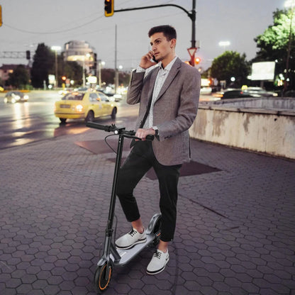 Electric Scooter, 350W/500W Powerful Motor, 8.5 In./10 In. Solid Tires, 19/22Mph, 28/21/12 Miles Range, Dual Braking