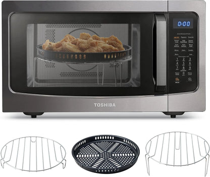 Toshiba 4-in-1 ML-EC42P, SS Countertop Microwave Oven, Smart Sensor, Convection, Air Fryer Combo, Mute Function