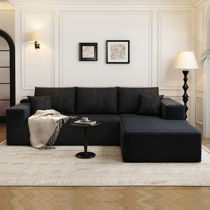 107.5 In. Cloud Modular Sectional Sofa Couch With L-Shape Chaise, Modern Minimalist Upholstered Couches For Living Room Bedroom