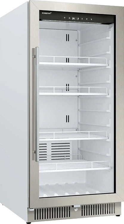 22 In. Wide 10.1 Cu. Ft. Commercial Beverage Merchandiser, Stainless Steel, Temp Alarm, Reversible Door