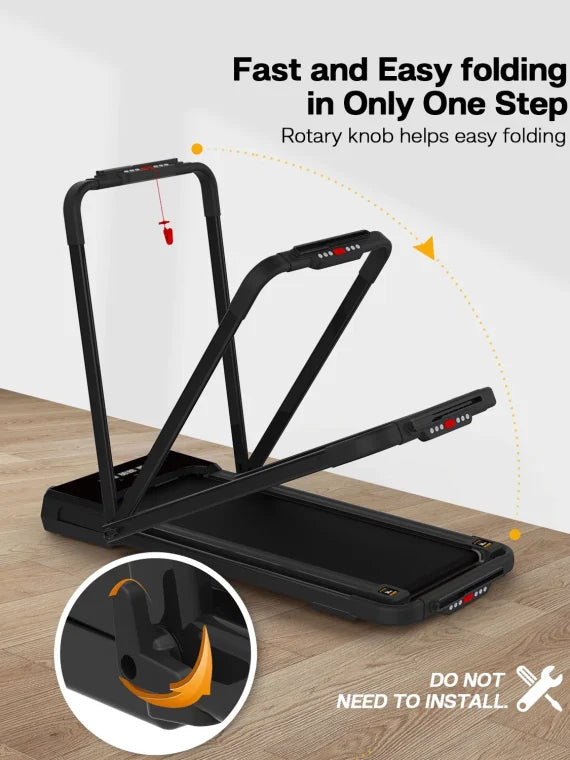 Fyc 3.5HP Under Desk Treadmill 300lbs Weight Capacity 2-in-1 Foldable Design Remote Control And LED Display Compact Electric Walking And Running