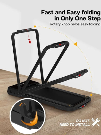 Fyc 3.5HP Under Desk Treadmill 300lbs Weight Capacity 2-in-1 Foldable Design Remote Control And LED Display Compact Electric Walking And Running