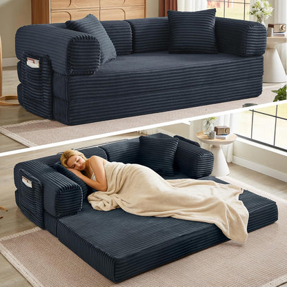 Boneless Couch Folding Couches For Living Room Sofa, Futon Sofa Bed With Sleeper Sofa
