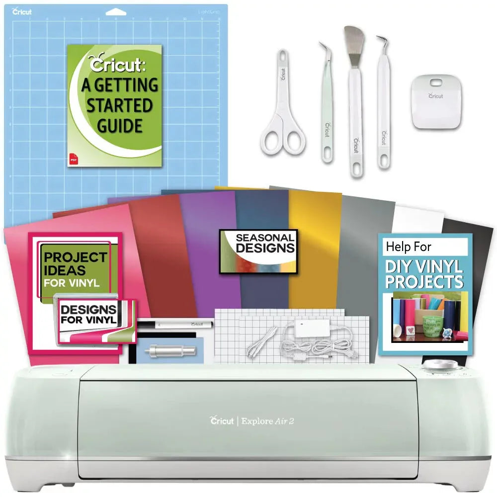 Cricut Explore Air 2 Machine Bundle Beginner Guide, Tool Kit, Vinyl Pack, Designs And Project Inspiration