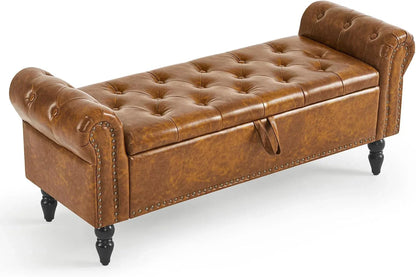 Furniliving Modern Storage Ottoman Bench