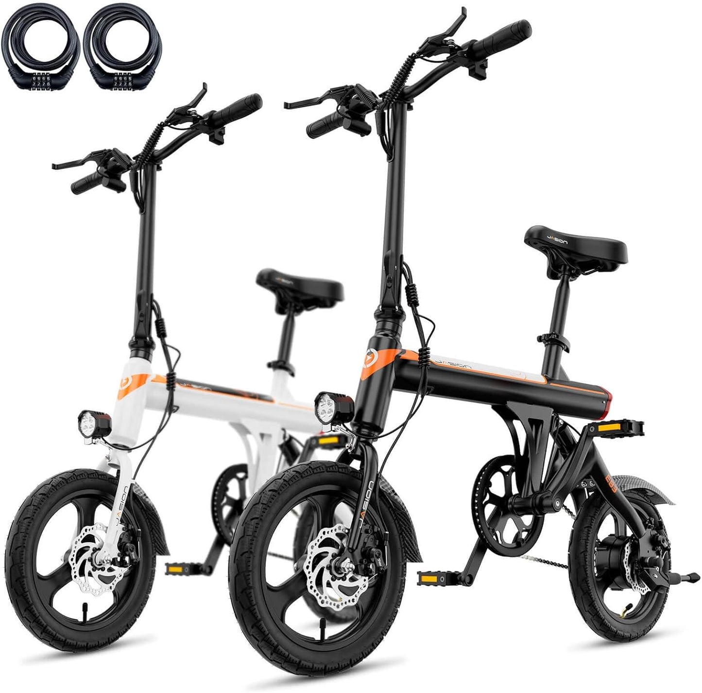 Jasion EB3 Electric Bike Adults 21mph, 500W Peak Motor, 270Wh Battery, Rear Suspension, 3 Levels Assist