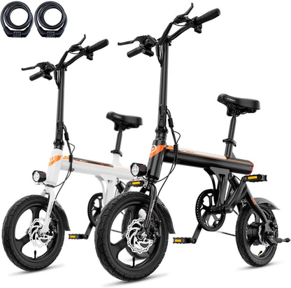 Jasion EB3 Electric Bike Adults 21mph, 500W Peak Motor, 270Wh Battery, Rear Suspension, 3 Levels Assist