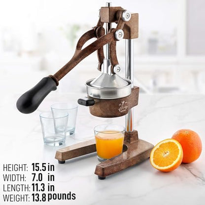 Zulay Kitchen Cast Iron Orange Juice Squeezer Heavy Duty