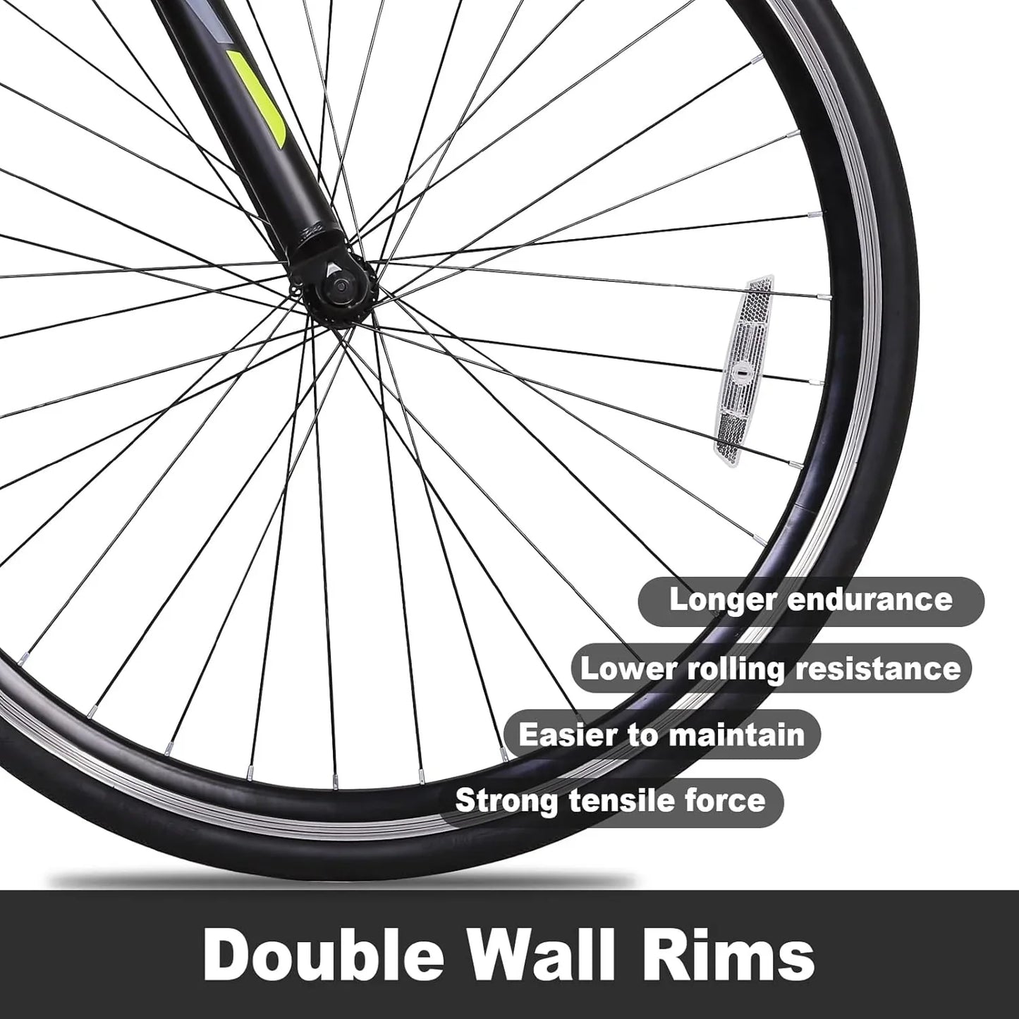 Weize Road Bike, 700C Wheel City Commuter Bicycle, Shimano 14 Speed Drop Bar, Racing Adult Bike With Caliper Brakes, High-Carbon Steel Hybrid Bikes