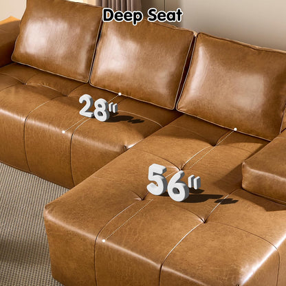 Ovios 104 In. Cloud Sectional Couch With L-Shape Chaise, Modern Modular Sofa With Deep Seat, Upholstered Couches For Living Room Bedroom