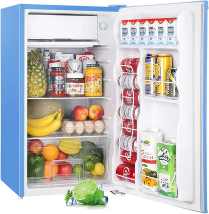 Upstreman 3.2 Cu. Ft. Mini Fridge Freezer Single Door Fridge Dorm Fridge Adjustable Thermostat