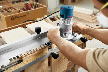 Bosch 1617EVSPK Wood 12 Amp Router Tool Combo Kit- 2.25 Horsepower Plunge Router And Fixed Base With A Variable Speed