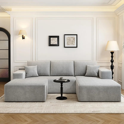 107.5 In. Cloud Modular Sectional Sofa Couch With L-Shape Chaise, Modern Minimalist Upholstered Couches For Living Room Bedroom