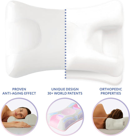 Sleep And Glow Omnia Anti-Aging Beauty Pillow, Adjustable Memory Foam