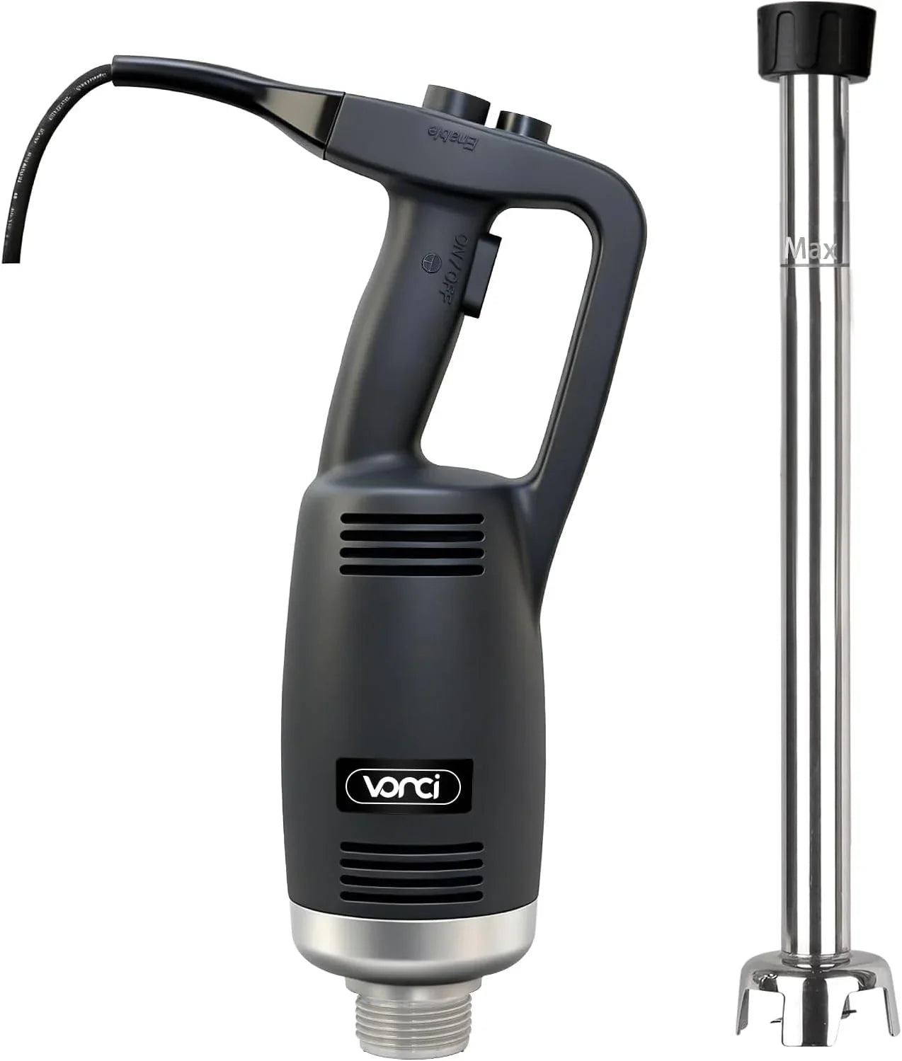 Vonci 500W Commercial Immersion Blender, 16 In. Sus 304 Removable Shaft, Heavy Duty Power Hand Mixer With Variable Speed 6000-20000RPM