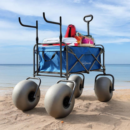 Beach Cart With 13 In. Balloon Wheels, Chair Racks And Pump Included