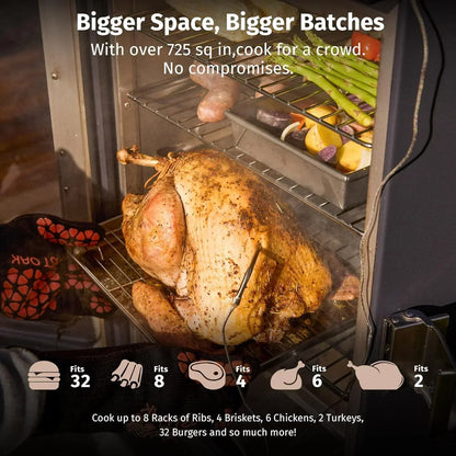 East Oak 30 In. Outdoor Electric Smoker Built-In Meat Probe Smokes Up To 6 Times Longer