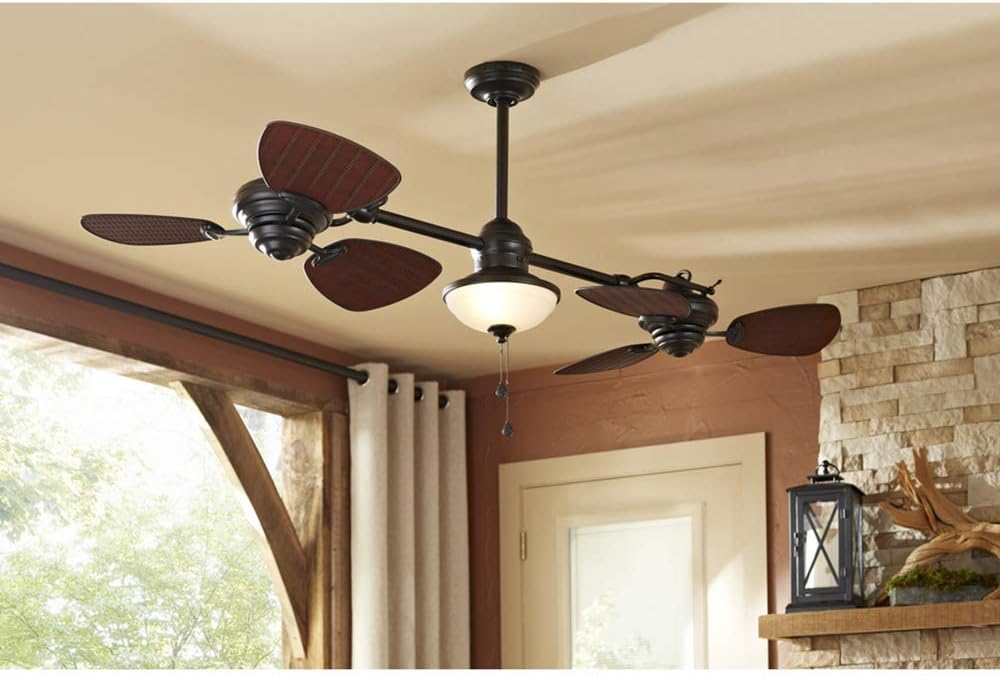 Harbor Breeze Twin Breeze II 74 In. Outdoor Ceiling Fan, Bronze