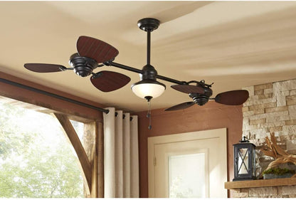 Harbor Breeze Twin Breeze II 74 In. Outdoor Ceiling Fan, Bronze