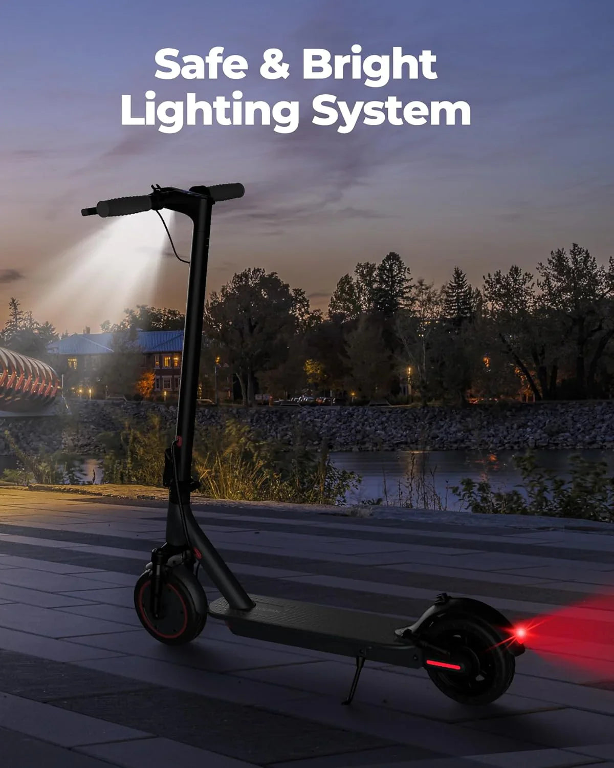 Electric Scooter, 350W/500W Powerful Motor, 8.5 In./10 In. Solid Tires, 19/22Mph, 28/21/12 Miles Range, Dual Braking