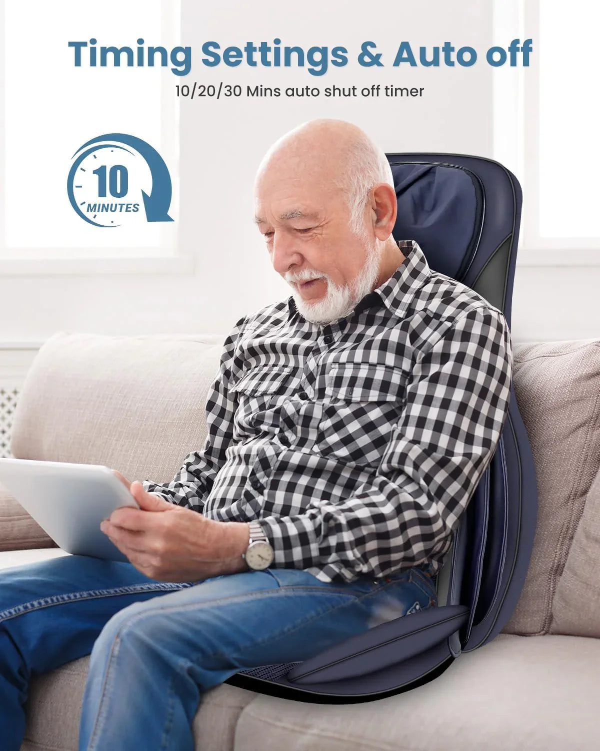 Comfier Massager Chair With Heat Shiatsu Neck Back Massager Portable With Compress And Rolling Massage Chair Pad For Full Back Neck And
