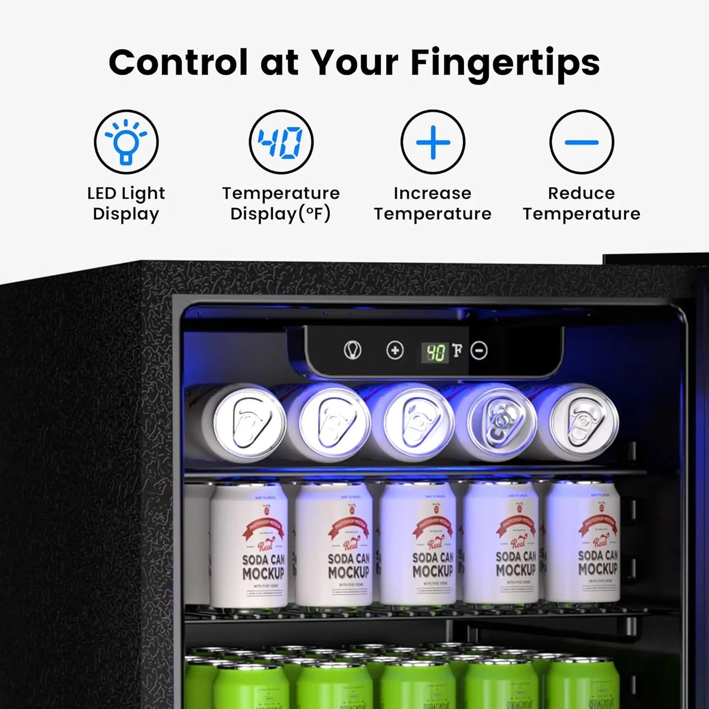 Beverage Refrigerator Cooler- 126 Can Mini Fridge Glass Door For Drinks Soda Beer Wine- Small Refrigerator For Office Bedroom Home Bar