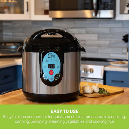Carey DPC-9SS Smart Electric Pressure Cooker And Canner, Stainless Steel, 9.5 Qt