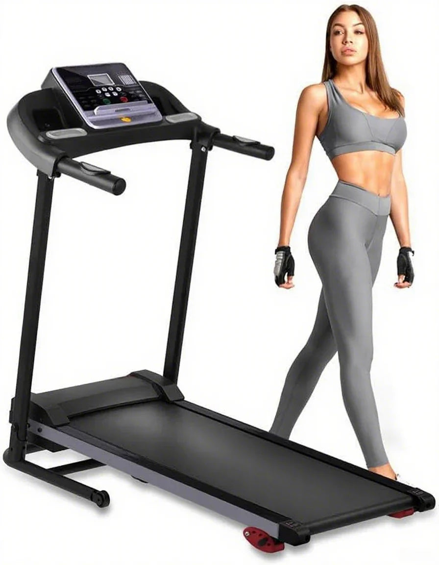Folding Treadmill- Foldable Home Fitness Equipment With LCD For Walking And Running- Cardio Exercise Machine- Preset And Adjustable Programs