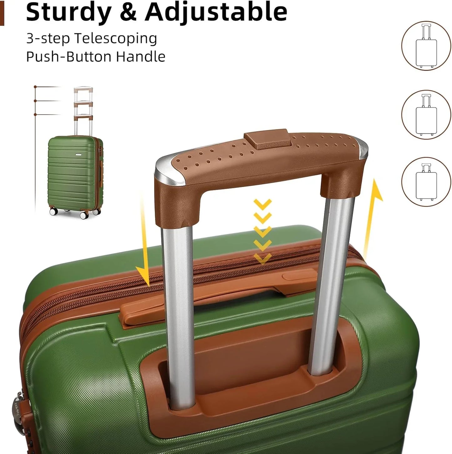 6-piece Luggage Set, Expandable Hardshell Suitcase Set With Spinner Wheels, Lightweight Rolling Luggage Set