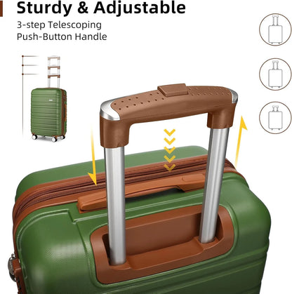 6-piece Luggage Set, Expandable Hardshell Suitcase Set With Spinner Wheels, Lightweight Rolling Luggage Set