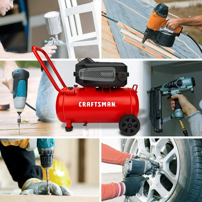 Hard Air Compressor, 10 Gallon 1.8 HP 175 PSI, 4.0CFM 90PSI, Oil Free And Maintenance Free, Portable With Large Wheels, CMXECXA0201041
