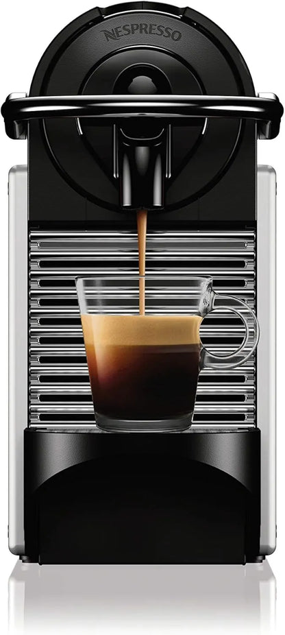 Nespresso Pixie Espresso Machine By De'Longhi, 19-Bar Pump, Compact Aluminum Design, Silver, 1100ml