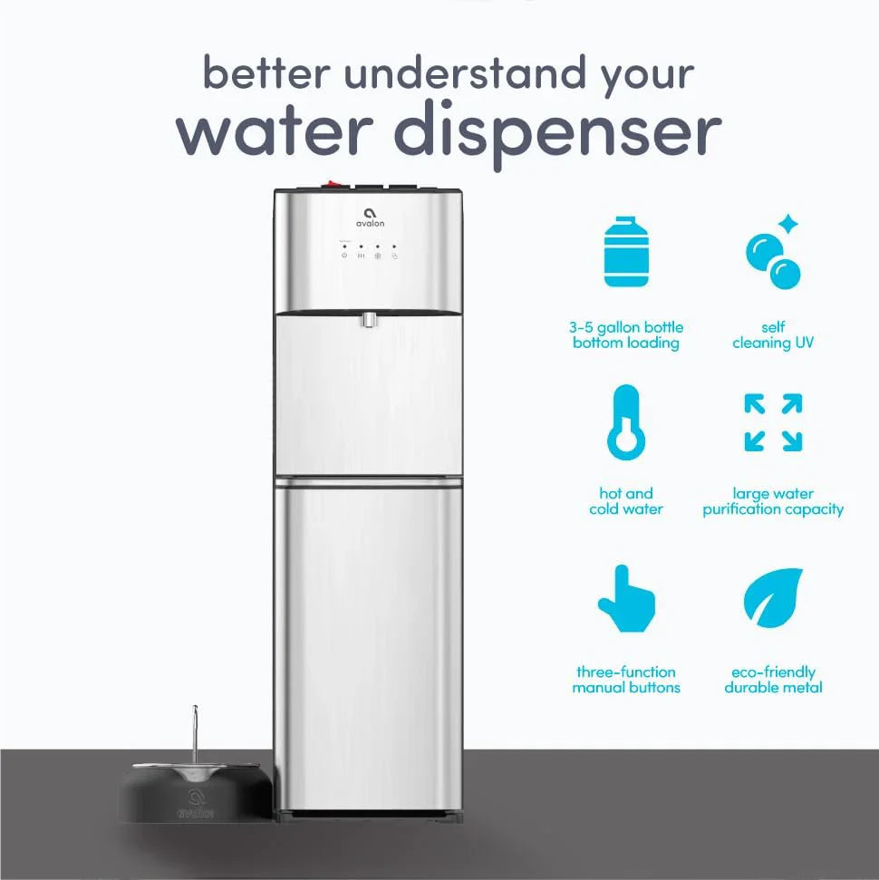 Limited Edition Self Cleaning Water Cooler Water Dispenser- 3 Temperature Settings- Hot, Cold And Room Water, Stainless Steel Construction