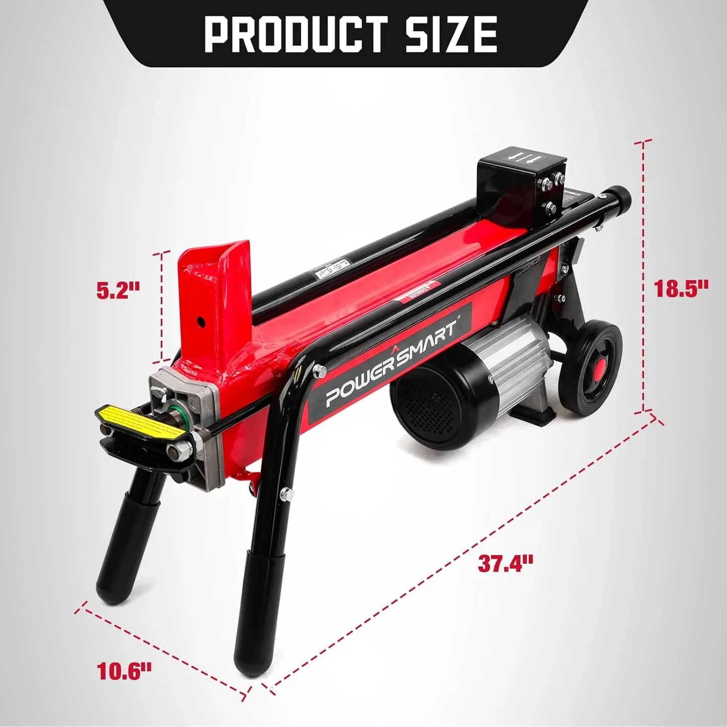PowerSmart Electric Log Splitter 7-Ton- Efficient Wood Splitter With 3500 Motor Speed, 15 Amp