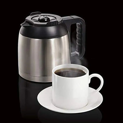 Hamilton Beach FlexBrew Thermal Coffee Maker, Single Serve And Full Pot, Compatible With K-Cup Pods Or Grounds, Programmable, Black And Stainless